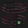 Collar WauDog Nylon Mono Obroża nylonowa odblaskowa z QR-paszportem, plastikowy fastex, S 15mm/25-35cm różowa