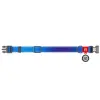 Collar WauDog Nylon Mono Obroża nylonowa odblaskowa z QR-paszportem, plastikowy fastex, L 25mm/33-49cm niebieska