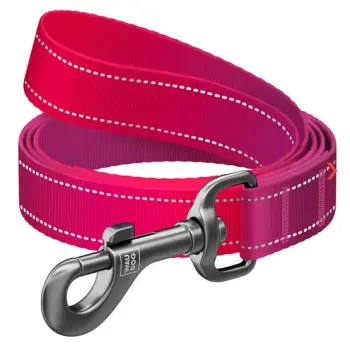 Collar WauDog Nylon Mono Smycz nylonowa odblaskowa S 15mm/200cm różowa