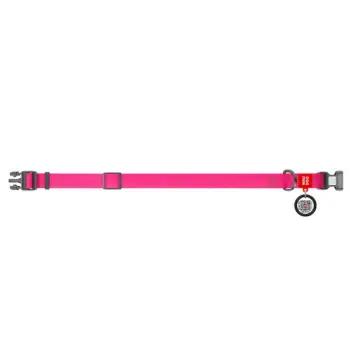 Collar Waterproof Obroża wodoodporna z QR-paszportem, plastikowy fastex, S 15mm/25-35cm różowa
