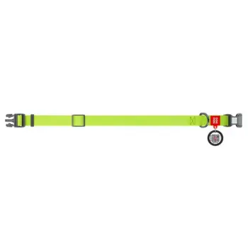 Collar Waterproof Obroża wodoodporna z QR-paszportem, plastikowy fastex, L 25mm/33-49cm jasnozielona