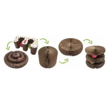 Zolux Chatouille Drapka tekturowa składana podwójna z piłkami i kocimiętką