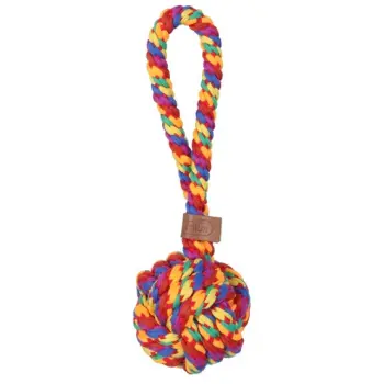 Zolux Zabawka dla psa szarpak piłka sznur Rainbow 9,5cm