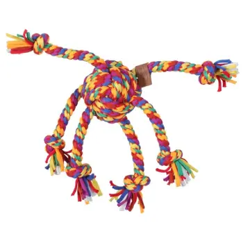 Zolux Zabawka dla psa szarpak ośmiornica sznur Rainbow 38cm