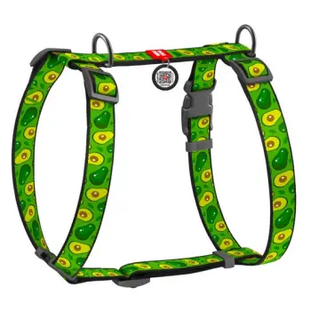 Collar WauDog Nylon Szelki nylonowe anatomiczne w kształcie litery H, z QR-paszportem, plastikowy fastex, wzór AWOKADO, rozmiar L 25mm