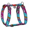 Collar WauDog Nylon Szelki nylonowe anatomiczne w kształcie litery H, z QR-paszportem, plastikowy fastex, wzór LATO, rozmiar XL 35mm