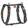 Collar WauDog Nylon Szelki nylonowe anatomiczne w kształcie litery H, z QR-paszportem, plastikowy fastex, wzór POMARAŃCZE, rozmiar M 20mm