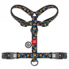 Collar WauDog Nylon Szelki nylonowe anatomiczne w kształcie litery H, z QR-paszportem, plastikowy fastex, wzór POMARAŃCZE, rozmiar M 20mm