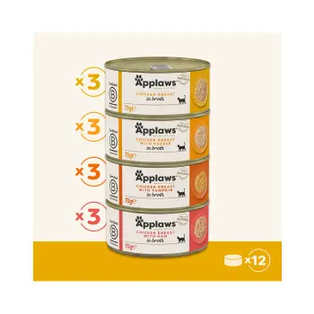 APPLAWS Chicken Selection In Broth Tins 12x70g