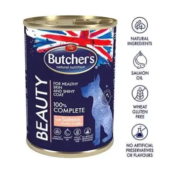 Butcher's Functional Dog Beauty Z Łososiem Kawałki W Galarecie 400g