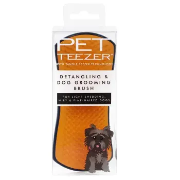 PET TEEZER Detangling & Dog Groming Brush Blue And Orange L