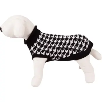 Sweterek dla psa Happet 380L czarno-biały L-35cm
