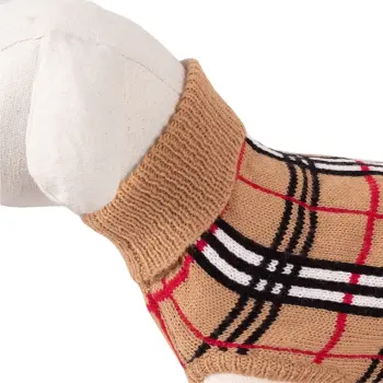 Sweterek dla psa Happet 36XL beż krata XL-40cm