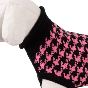 Sweterek dla psa Happet 390M czarno-różowy M-30cm