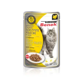 SUPER BENEK Fileciki w sosie z indykiem 85g