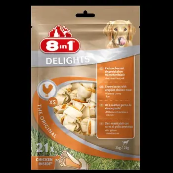 8in1 Przysmak Delights Bones XS - Torebka [T102533] 21 szt.