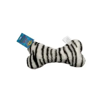 YARRO Zabawka pluszowa dla psa - kość wzór zebra, 22 cm piszcząca [Y0009]