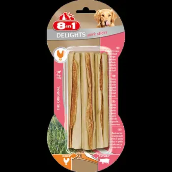 8in1 Przysmak Delights Pork Bone Sticks [T122135] 3 szt.