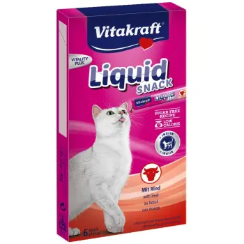 VITAKRAFT CAT LIQUID SNACK przysmak z wołowiną i inuliną dla kota 6szt