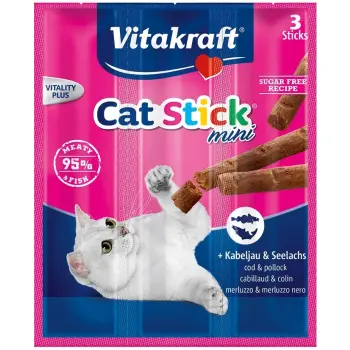 VITAKRAFT CAT STICK MINI dorsz i czarniak przysmak dla kota 3szt