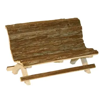 KERBL Ławka drewniana dla gryzoni z naturalnego drewna 30x15x18cm [82770]