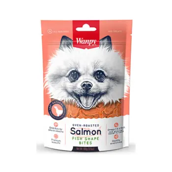 WANPY SALMON FISH SHAPE BITES 100g