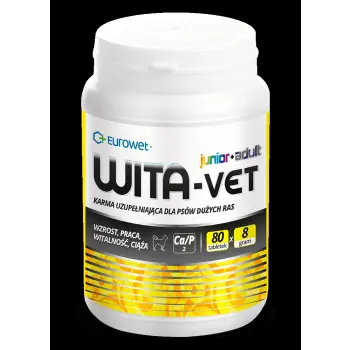 EUROWET Wita-Vet Ca/P=2 - suplement z witaminami dla psów 8g 80 tab.