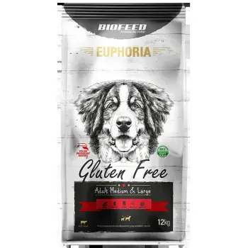 BIOFEED EUPHORIA Gluten Free Medium & Large dla psów średnich i dużych ras z wołowiną 12kg