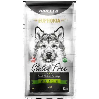 BIOFEED EUPHORIA Gluten Free Medium & Large dla psów średnich i dużych ras z jagnięciną 12kg