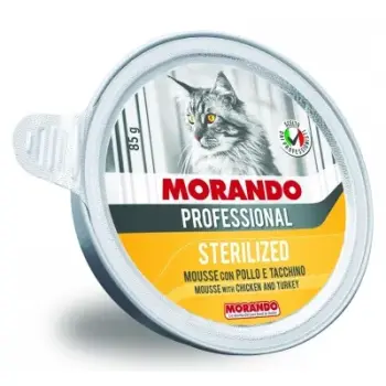 MORANDO PRO KOT STERILIZED Miseczka z kurczakiem i indykiem 85g