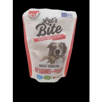 BRIT LET'S BITE MEAT SNACKS BEEF SQUARES POULTRY 80g