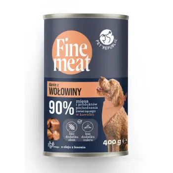 FINEMEAT Karma dla psa, kawałki wołowiny w sosie 400g [FM001 P]
