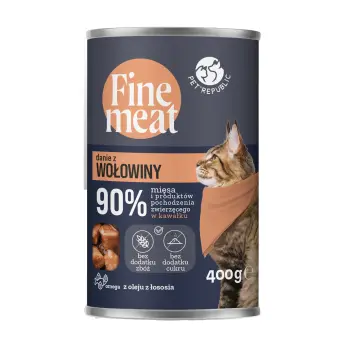 FINEMEAT Karma dla kota, kawałki wołowiny w sosie 400g [FM005 P]