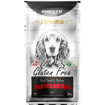 BIOFEED EUPHORIA Gluten Free Small & Medium dla psów małych i średnich ras z wołowiną 2kg