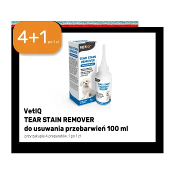 4+1 VetIQ Tear Stain Remover do usuwania przebarwień 100ml